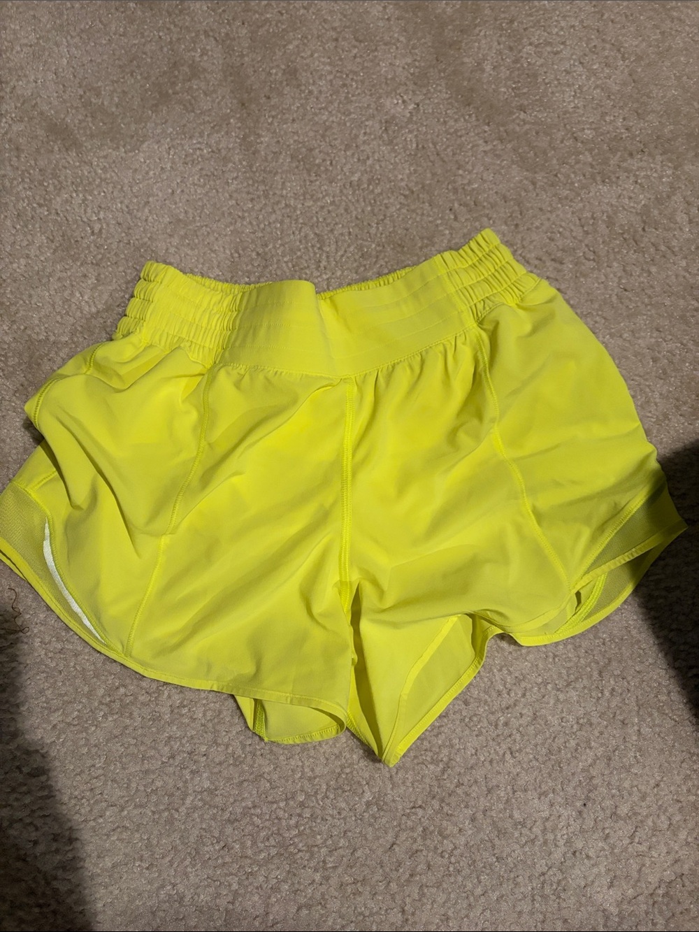 lululemon athletica Neon Yellow hotty tot shorts